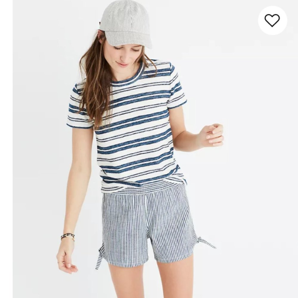 Madewell Hi-Fi Shrunken Tee Vonda Stripe Size XL